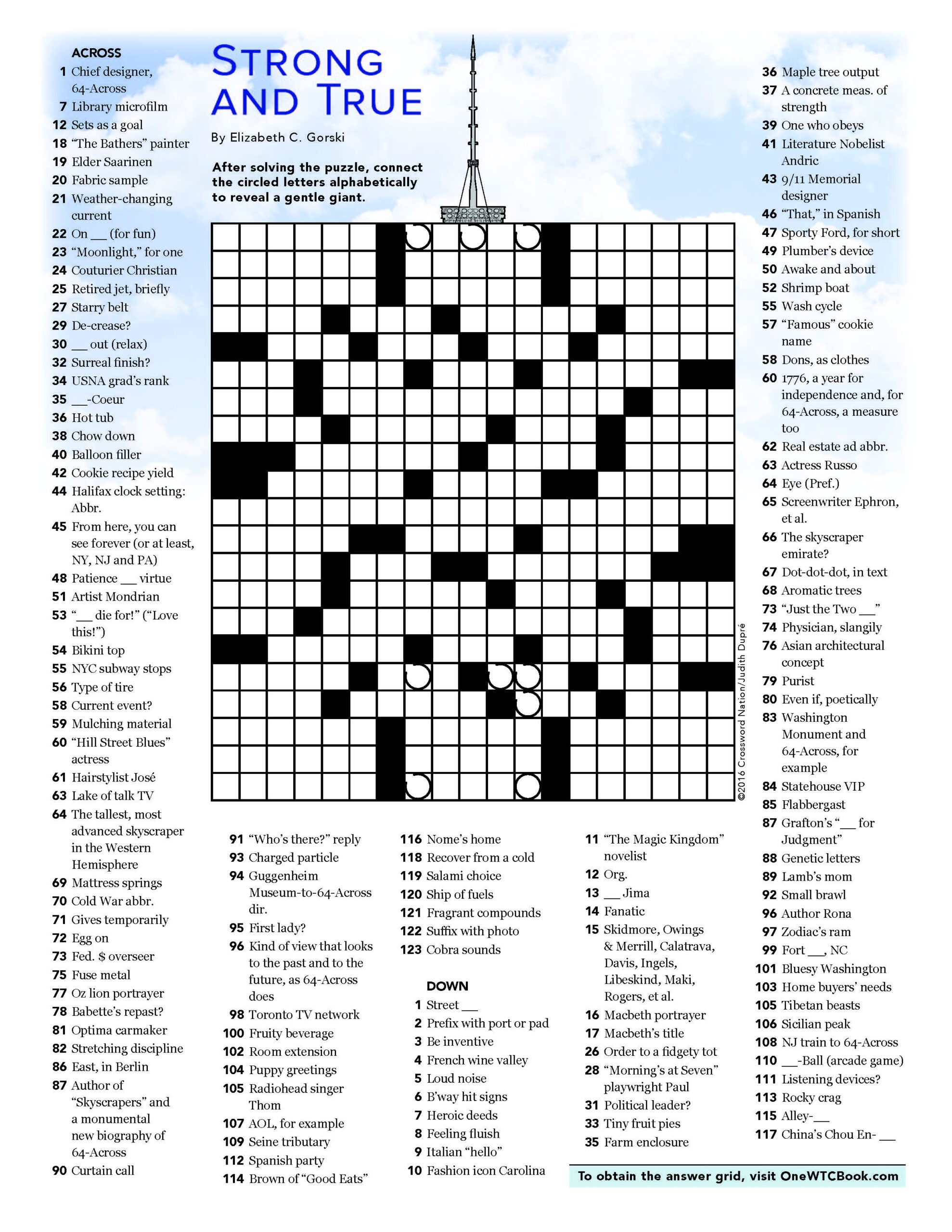 00 FINAL Color Strong True Crossword Puzzle 00 FINAL Color Strong True Crossword Puzzle