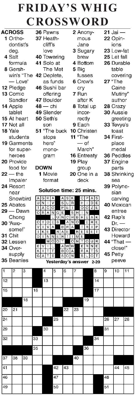 sheffer crossword answers for today