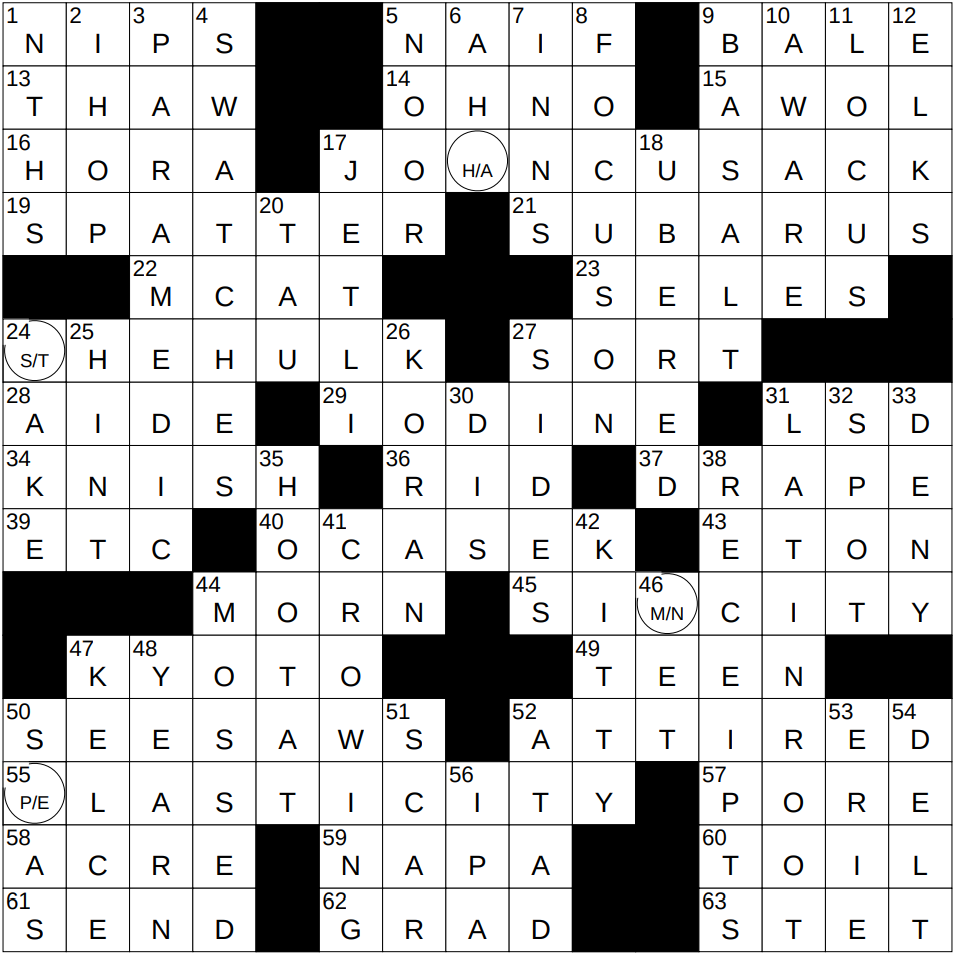 0320 25 NY Times Crossword 20 Mar 25 Thursday NYXCrossword