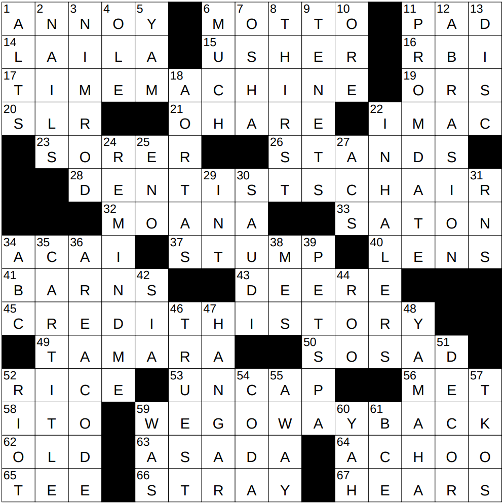 0505 25 NY Times Crossword 5 May 25 Monday NYXCrossword