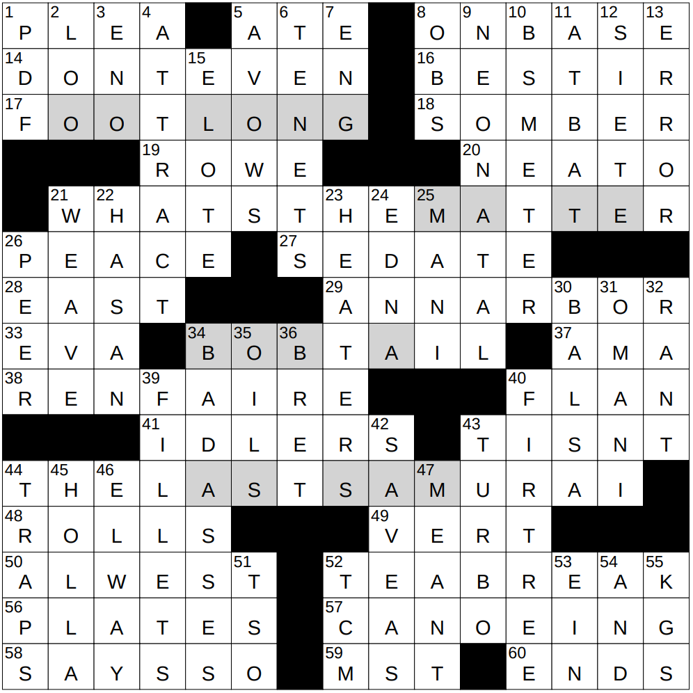 0716 25 NY Times Crossword 16 Jul 25 Wednesday NYXCrossword
