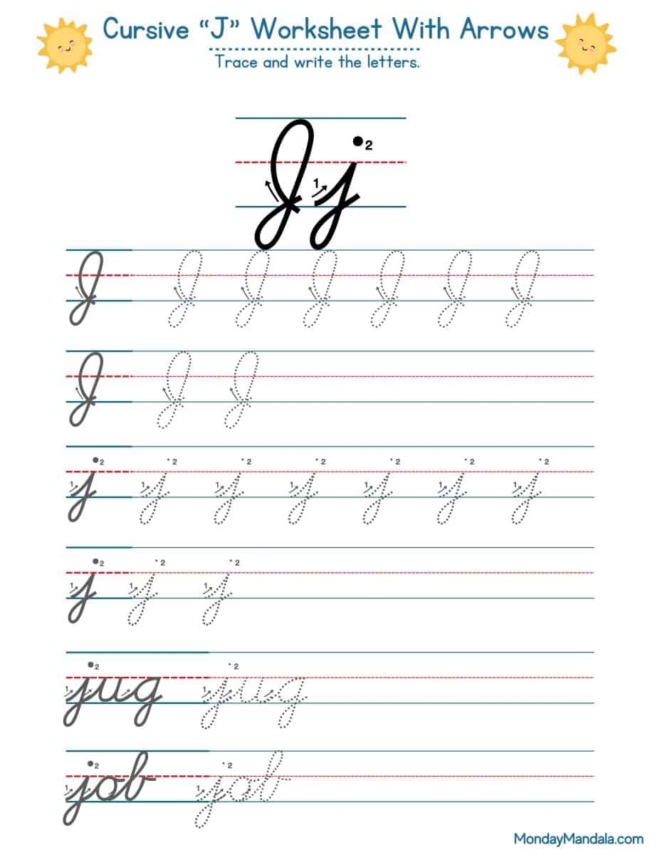 10 Cursive J Worksheets Free Letter Writing Printables 10 Cursive J Worksheets Free Letter Writing Printables
