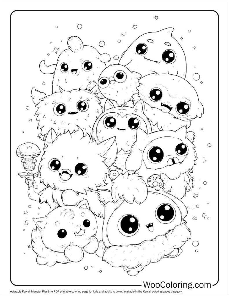 100 Kawaii Coloring Pages Free PDF To Print Woo Coloring