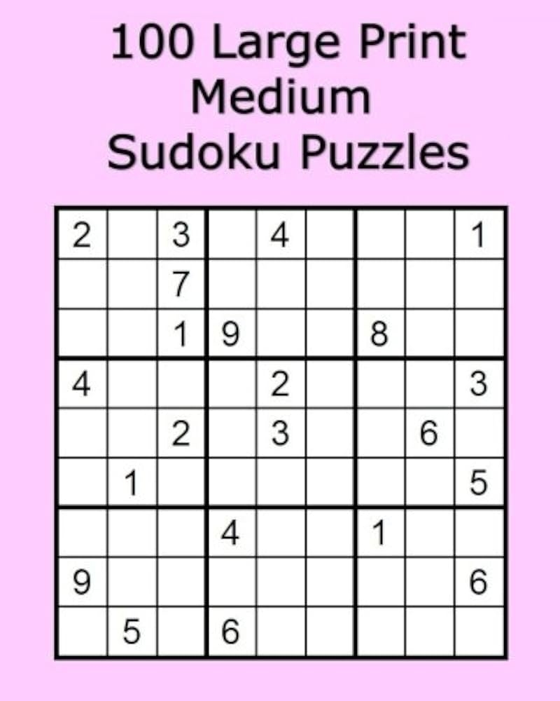 100 Large Print Medium Sudoku Puzzles Murchadh Terry 9781546474630 Amazon Books