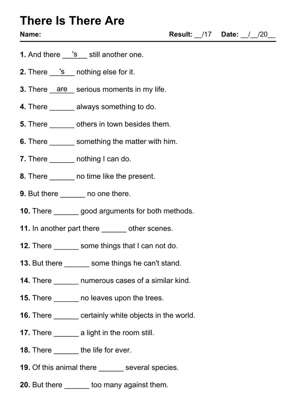 101 There Is There Are PDF Worksheets With Answers Grammarism 101 There Is There Are PDF Worksheets With Answers Grammarism