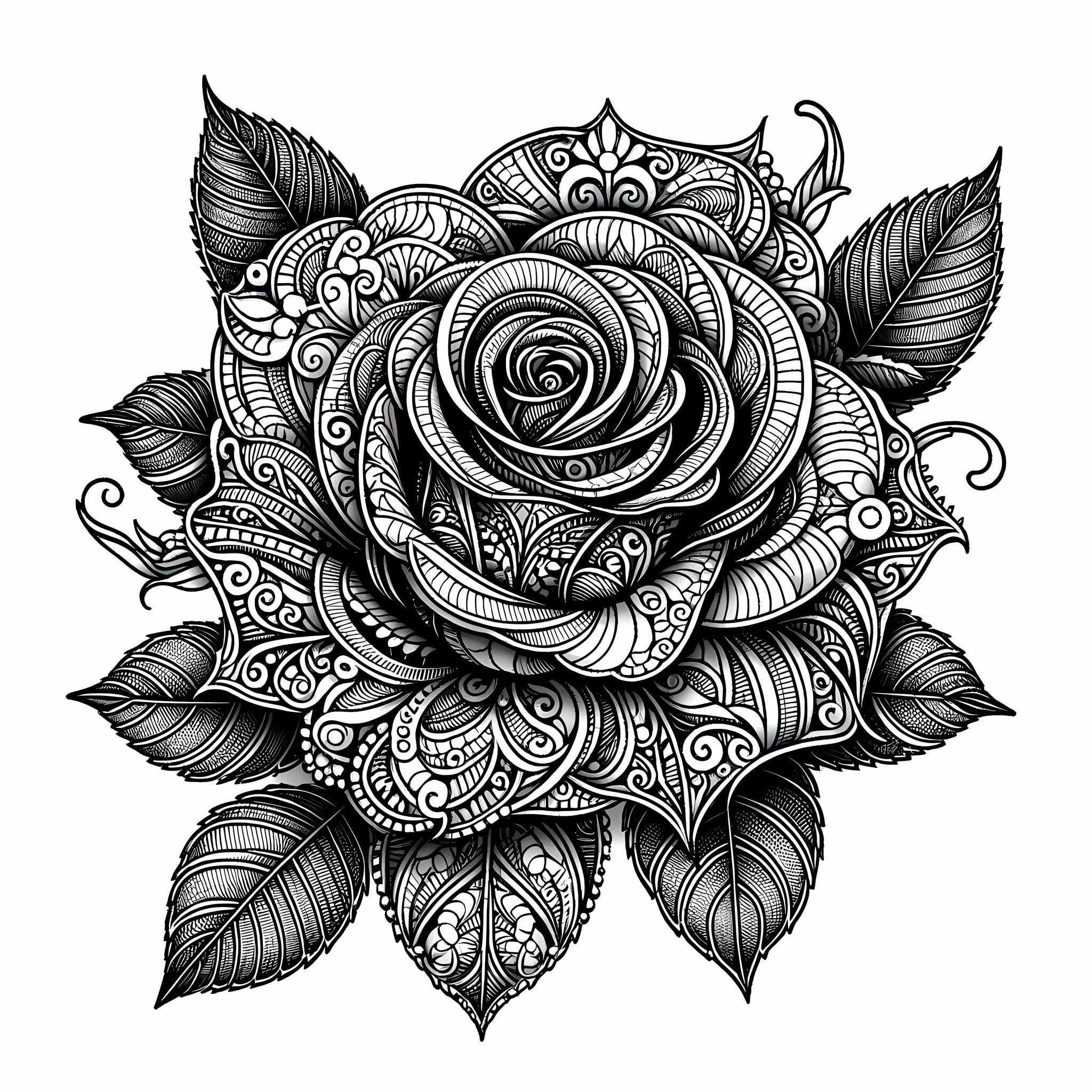 12 Pack Stress Relief Coloring Page Roses Digital Print Filigree Detailed Mandala Instant Download Set Coloring Pages For Adults Etsy