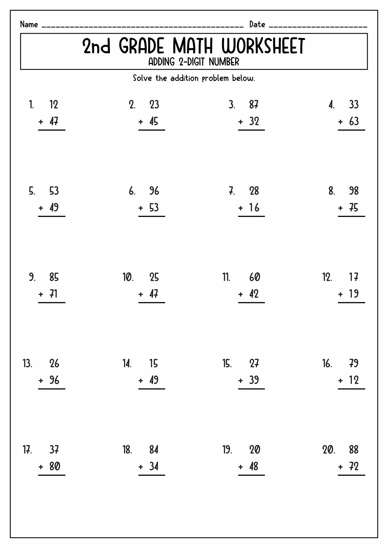 14 Math Worksheets For 2nd Graders Free PDF At Worksheeto 14 Math Worksheets For 2nd Graders Free PDF At Worksheeto