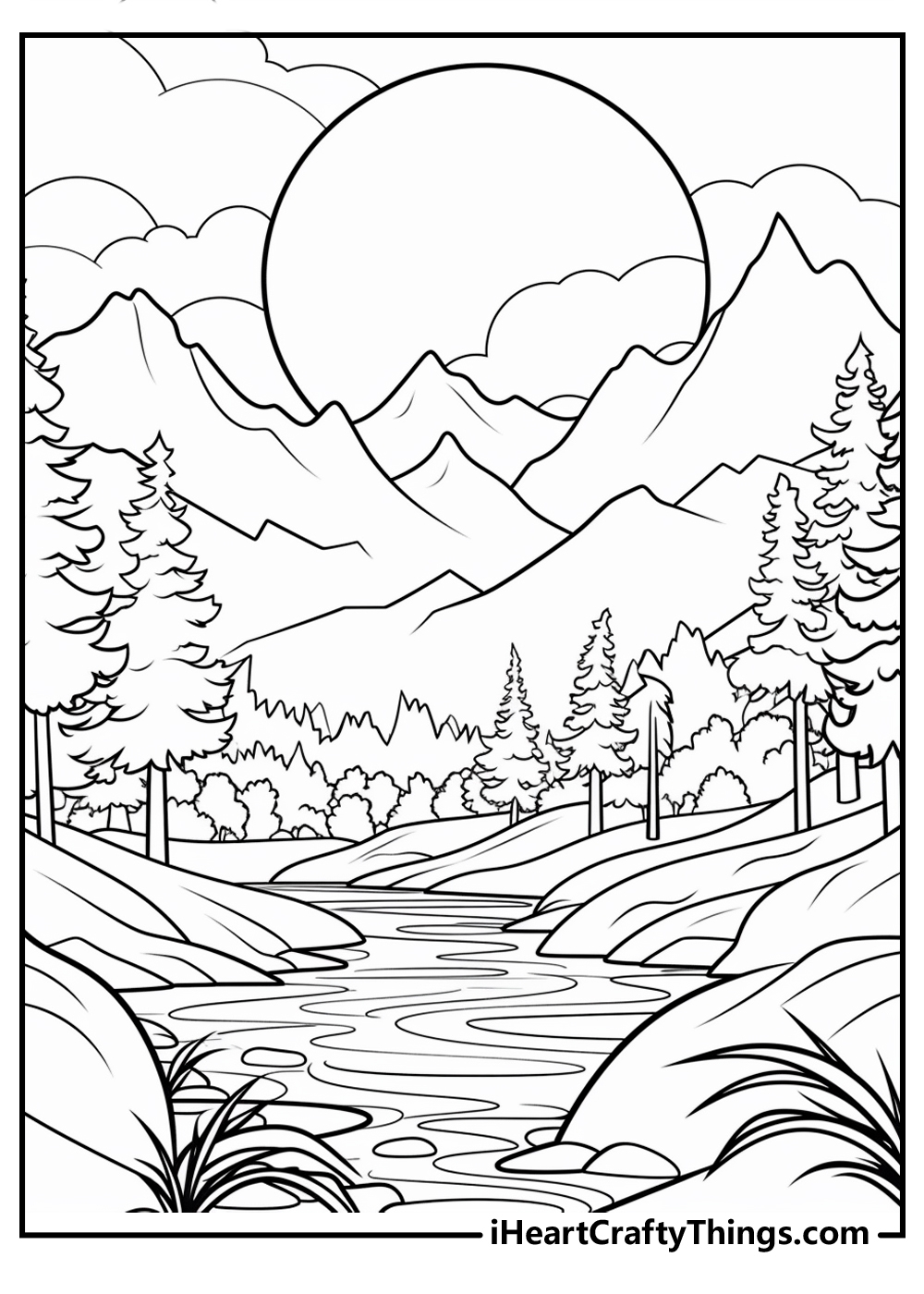 scenery coloring pages for adults