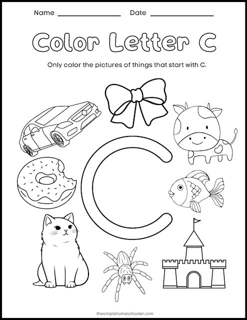 letter c worksheet printable