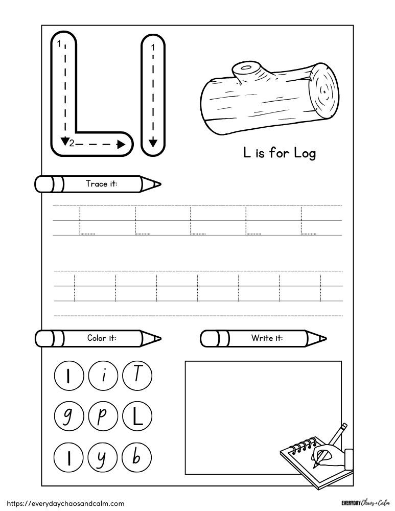 15 Letter L Worksheets Free Easy Print The Simple Homeschooler 