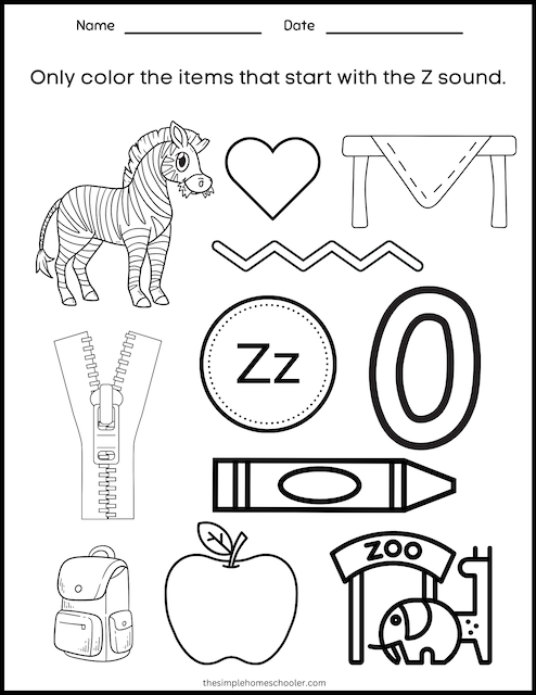 15 Letter Z Worksheets Free Easy Print The Simple Homeschooler 