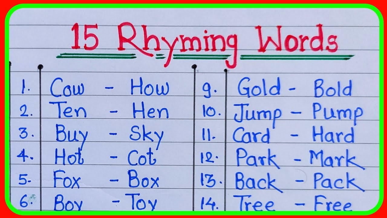 15 Rhyming Words 15 Rhyming Words English Rhyming Words 15 Yamak Julnare Shabd English YouTube 15 Rhyming Words 15 Rhyming Words English Rhyming Words 15 Yamak Julnare Shabd English YouTube
