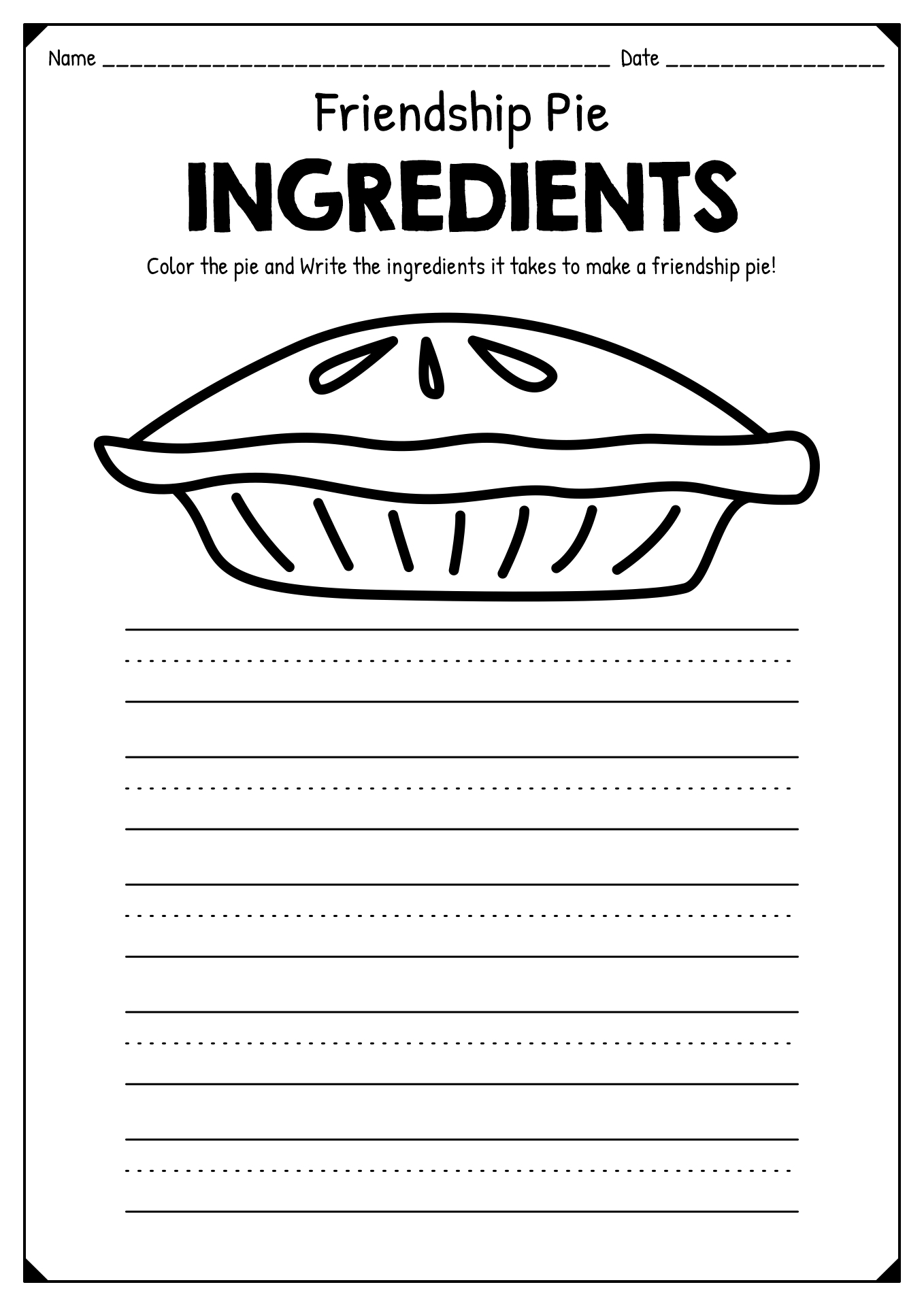 friends worksheet for preschool