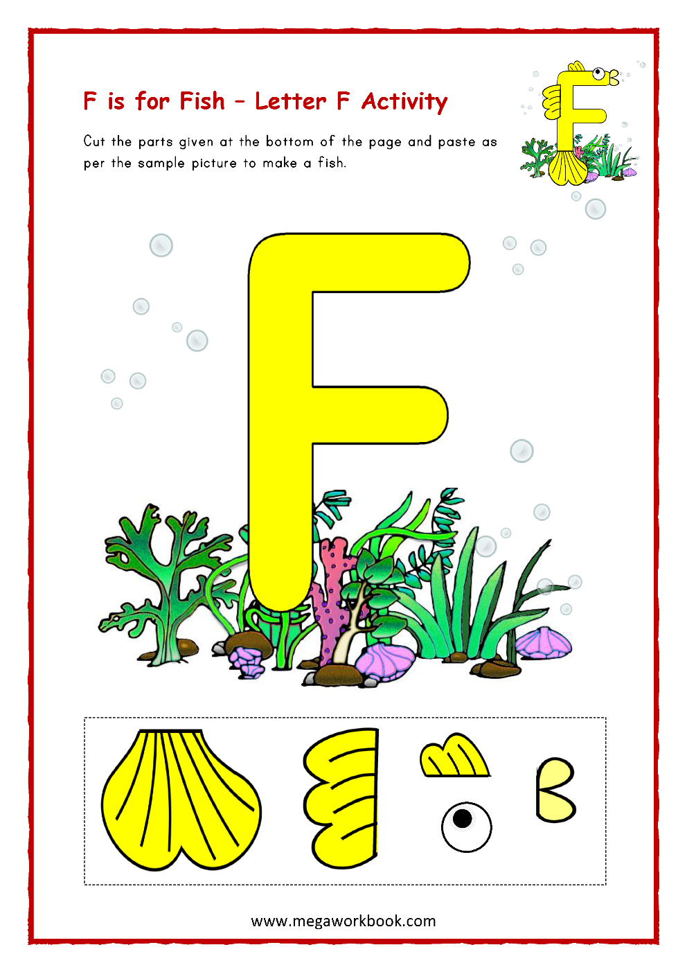letter f worksheets for kindergarten