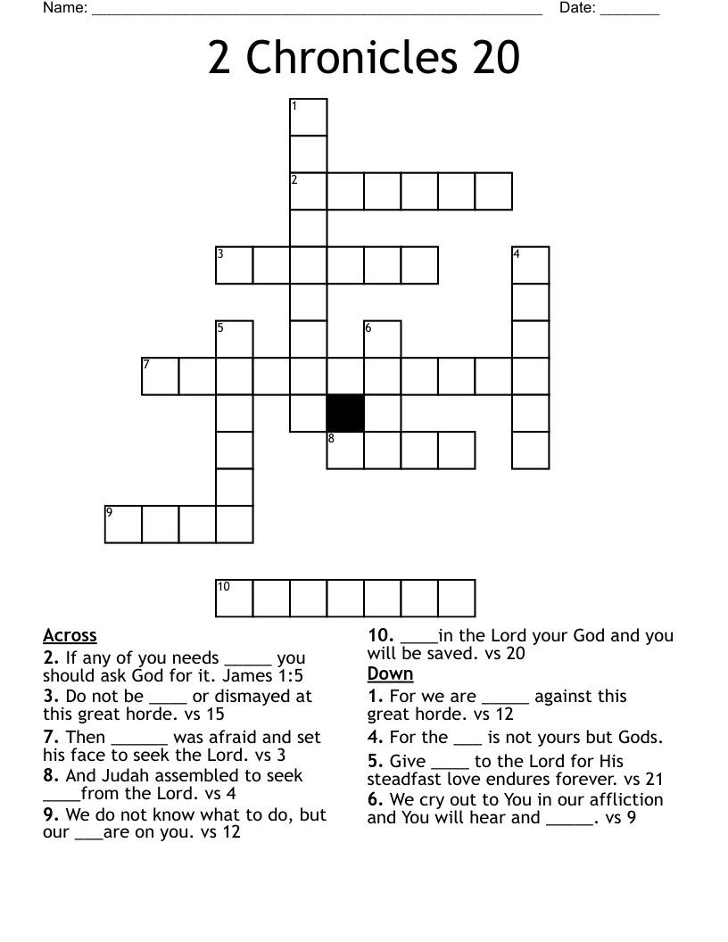 2 Chronicles 20 Crossword WordMint