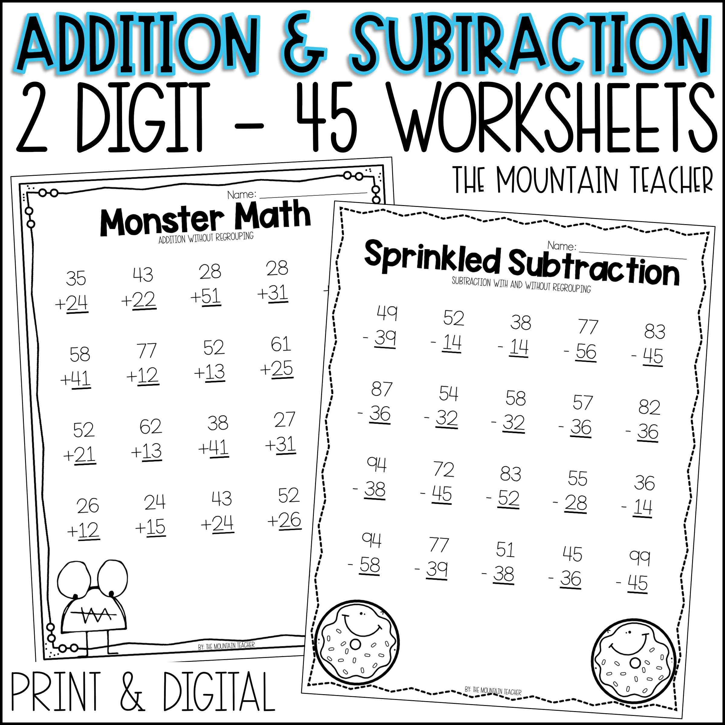 addition and subtraction sheets addition and subtraction sheets
