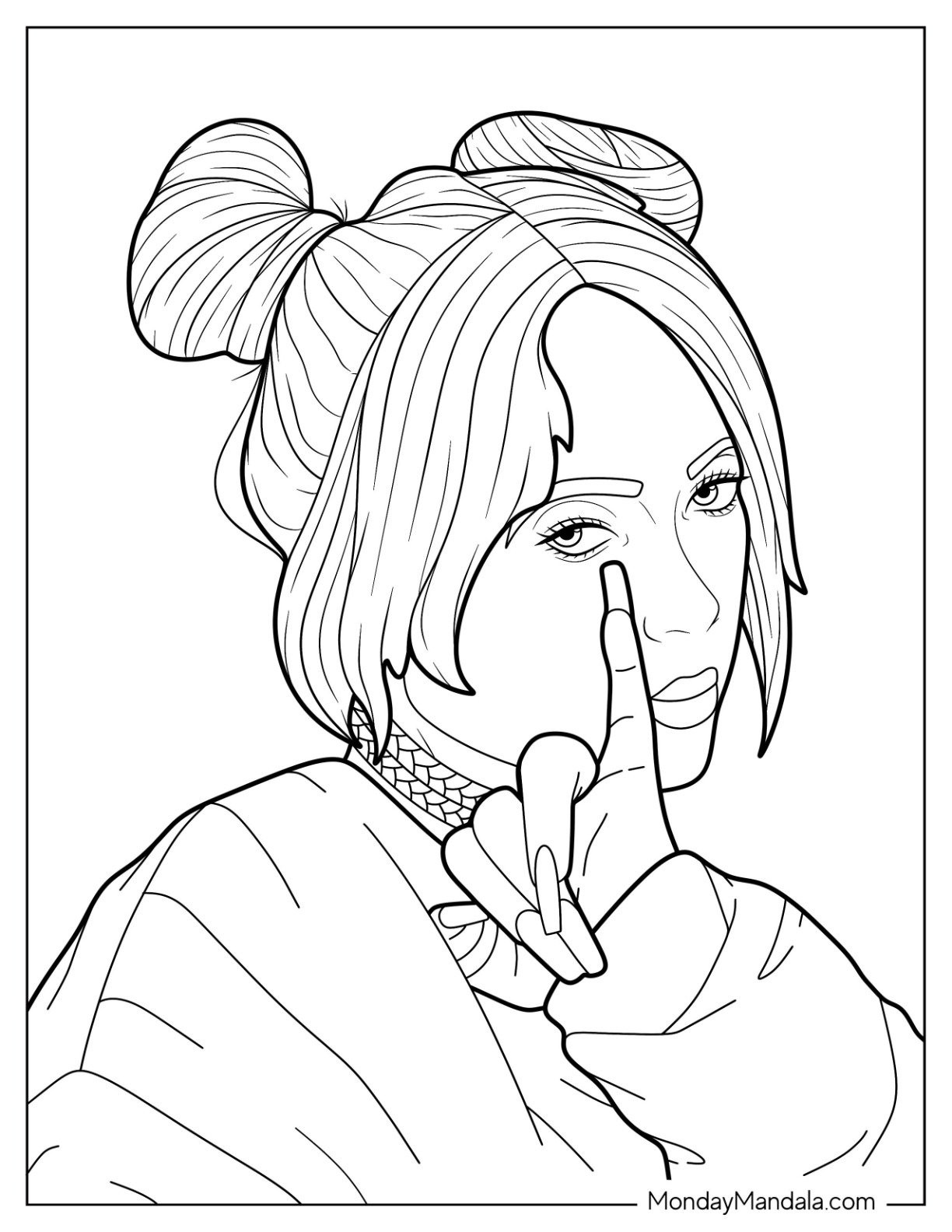 20 Billie Eilish Coloring Pages Free PDF Printables 