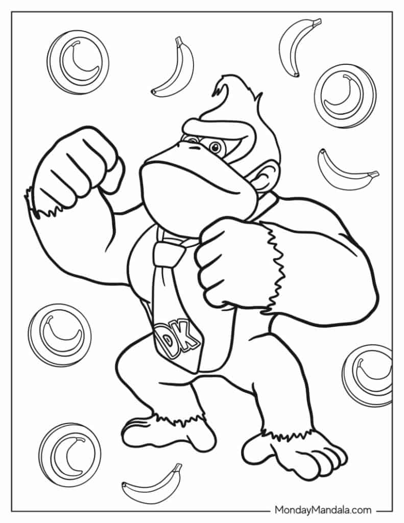 20 Donkey Kong Coloring Pages Free PDF Printables 