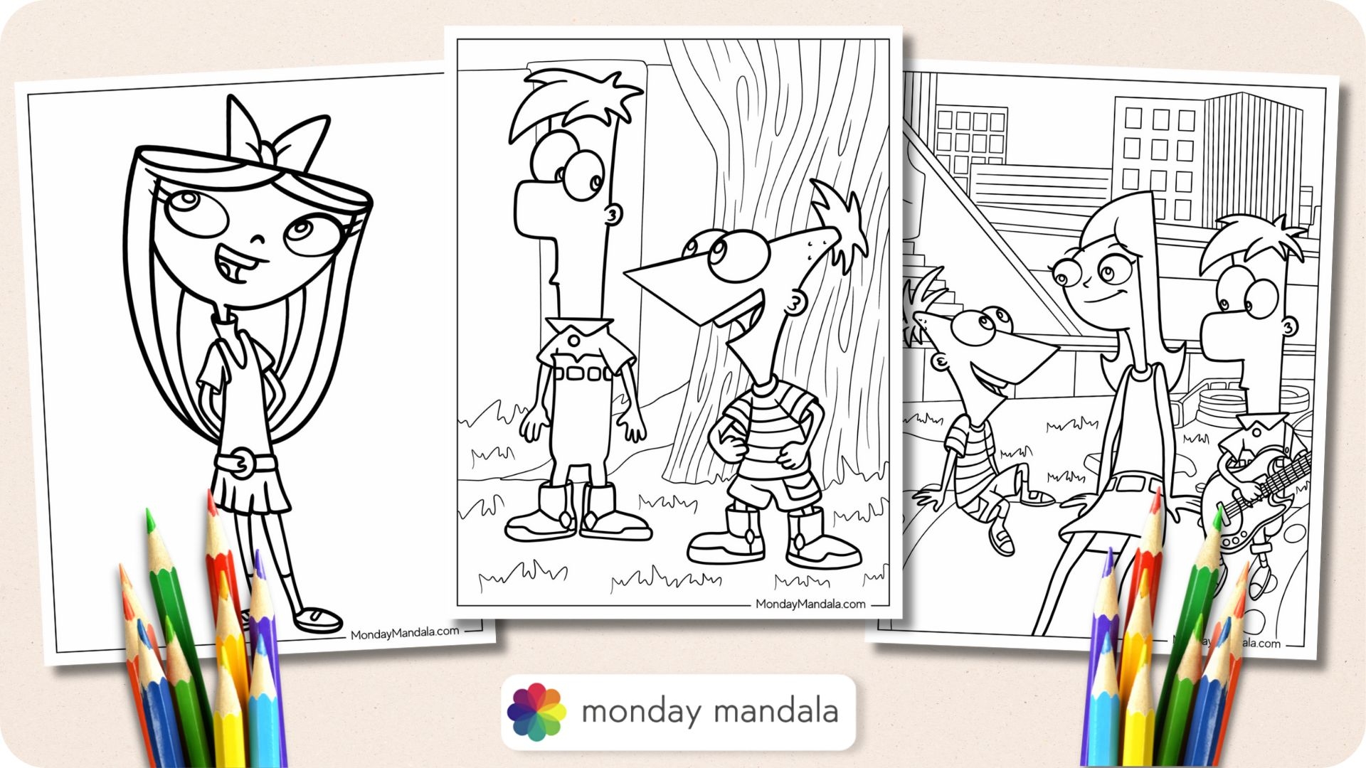 20 Phineas And Ferb Coloring Pages Free Printables 