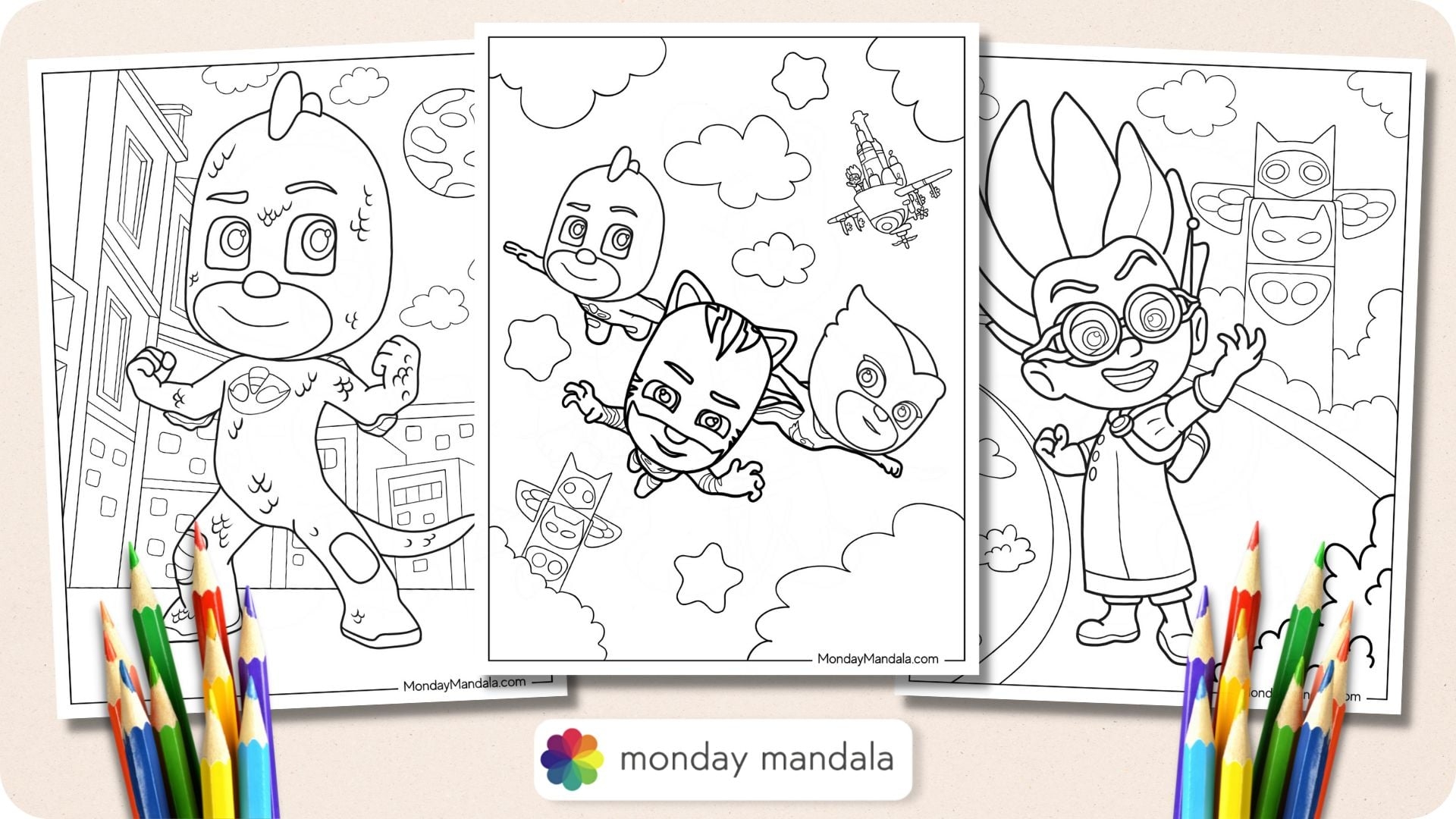 pj mask coloring pages