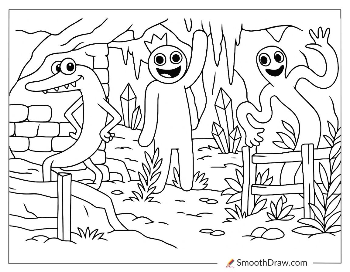 rainbow friends coloring page