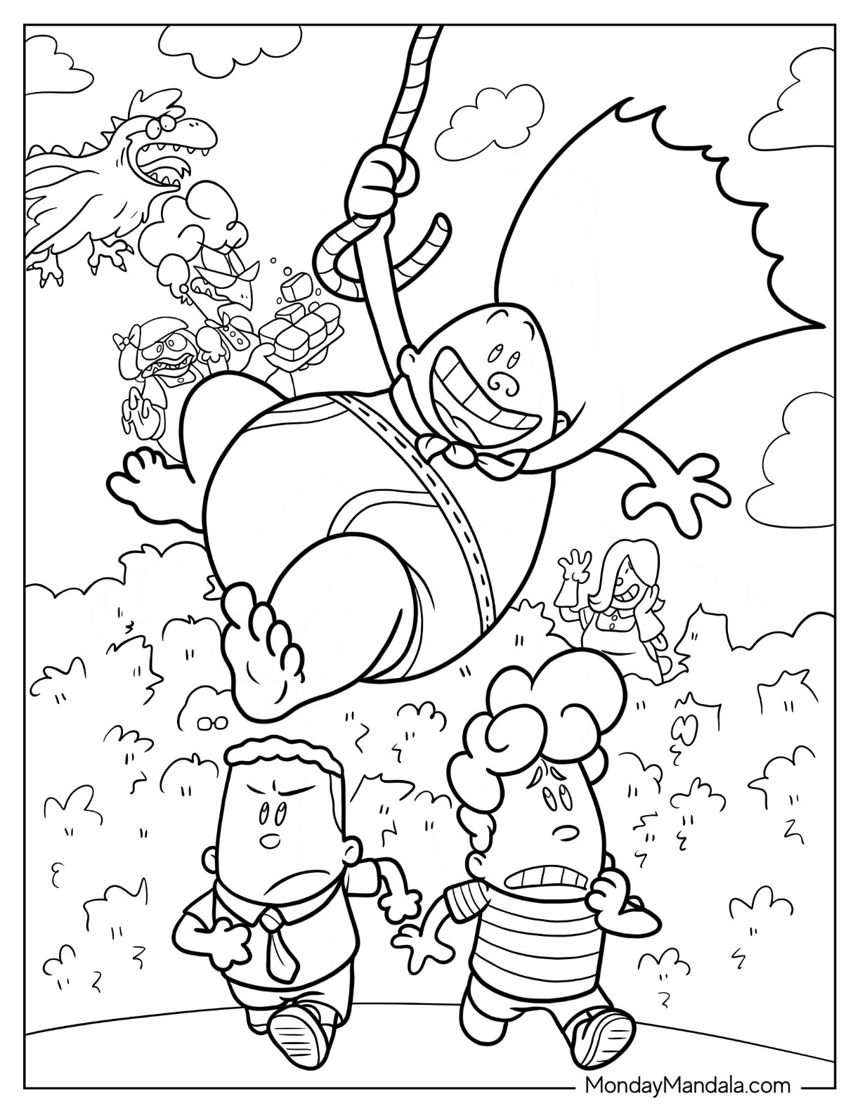 24 Captain Underpants Coloring Pages Free PDF Printables 