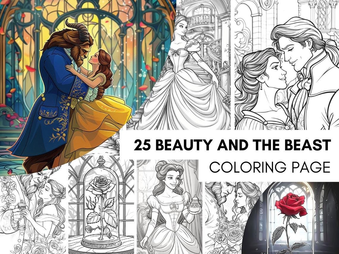 beauty and the beast coloring