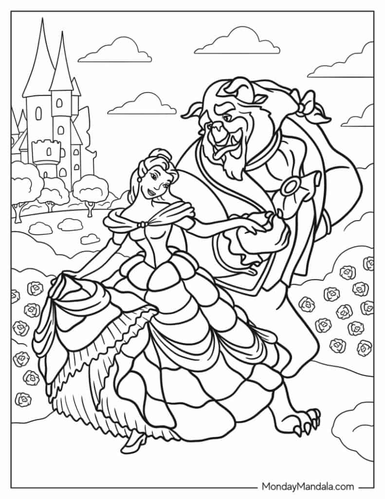 26 Beauty And The Beast Coloring Pages Free PDF Printables