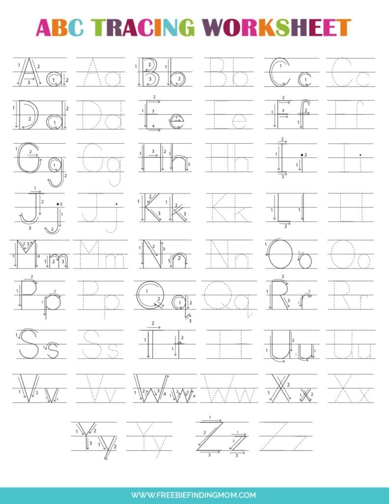 3 Printable Preschool Alphabet Tracing Worksheets