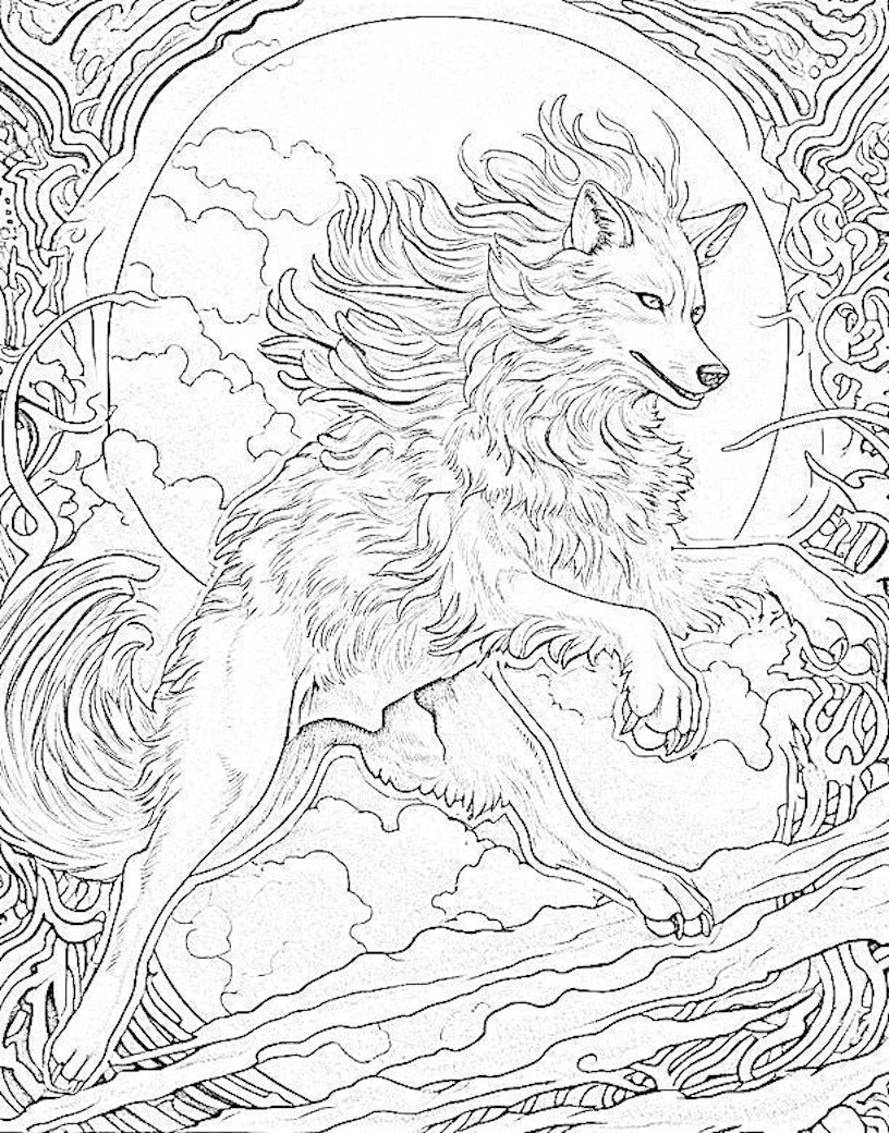 32 Majestic Wolf Coloring Pages For Kids And Adults