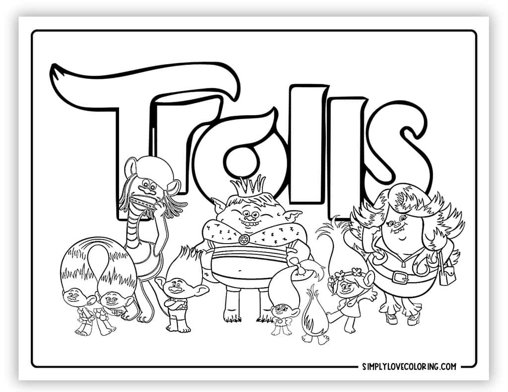 troll movie coloring sheets