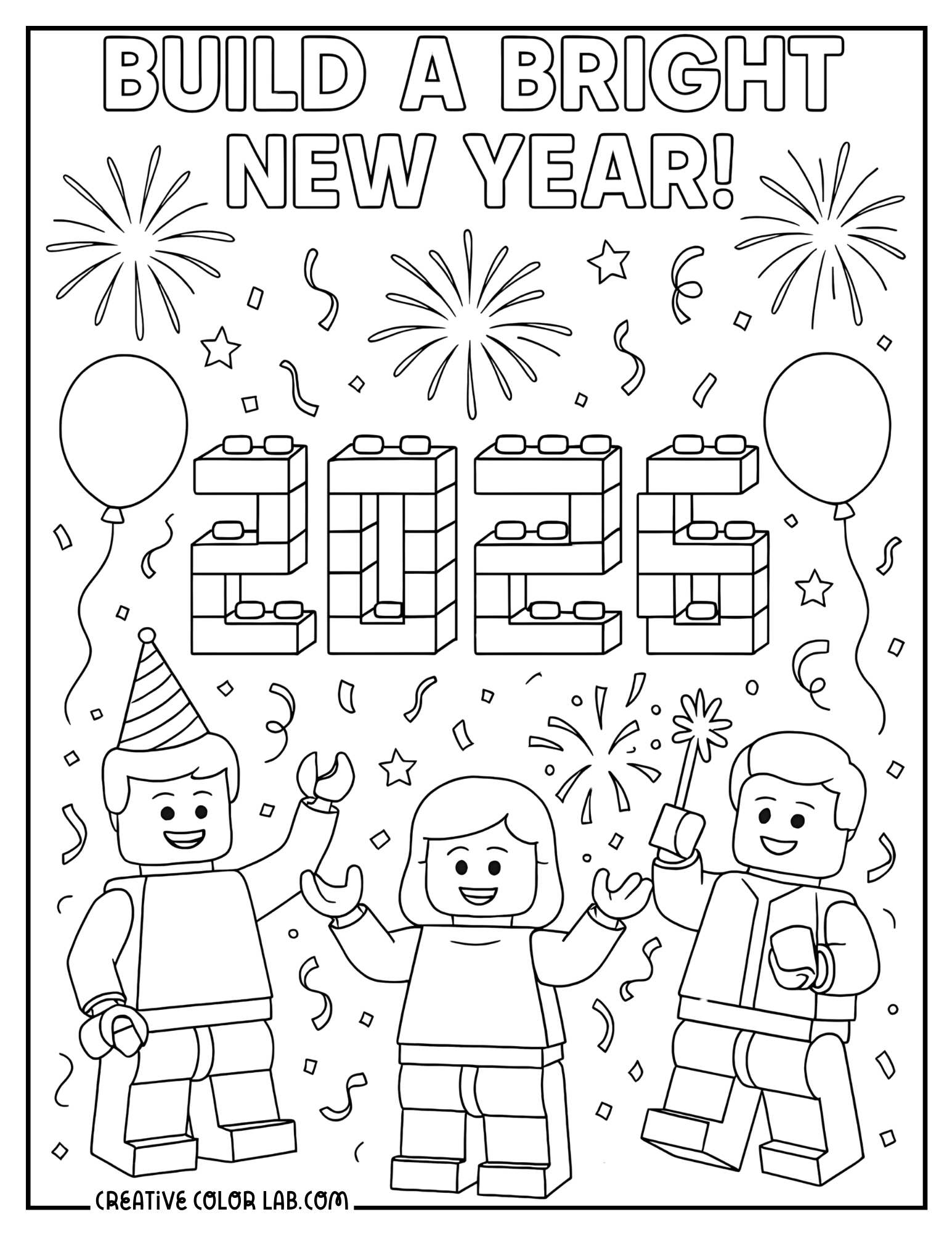 free printable new years coloring pages