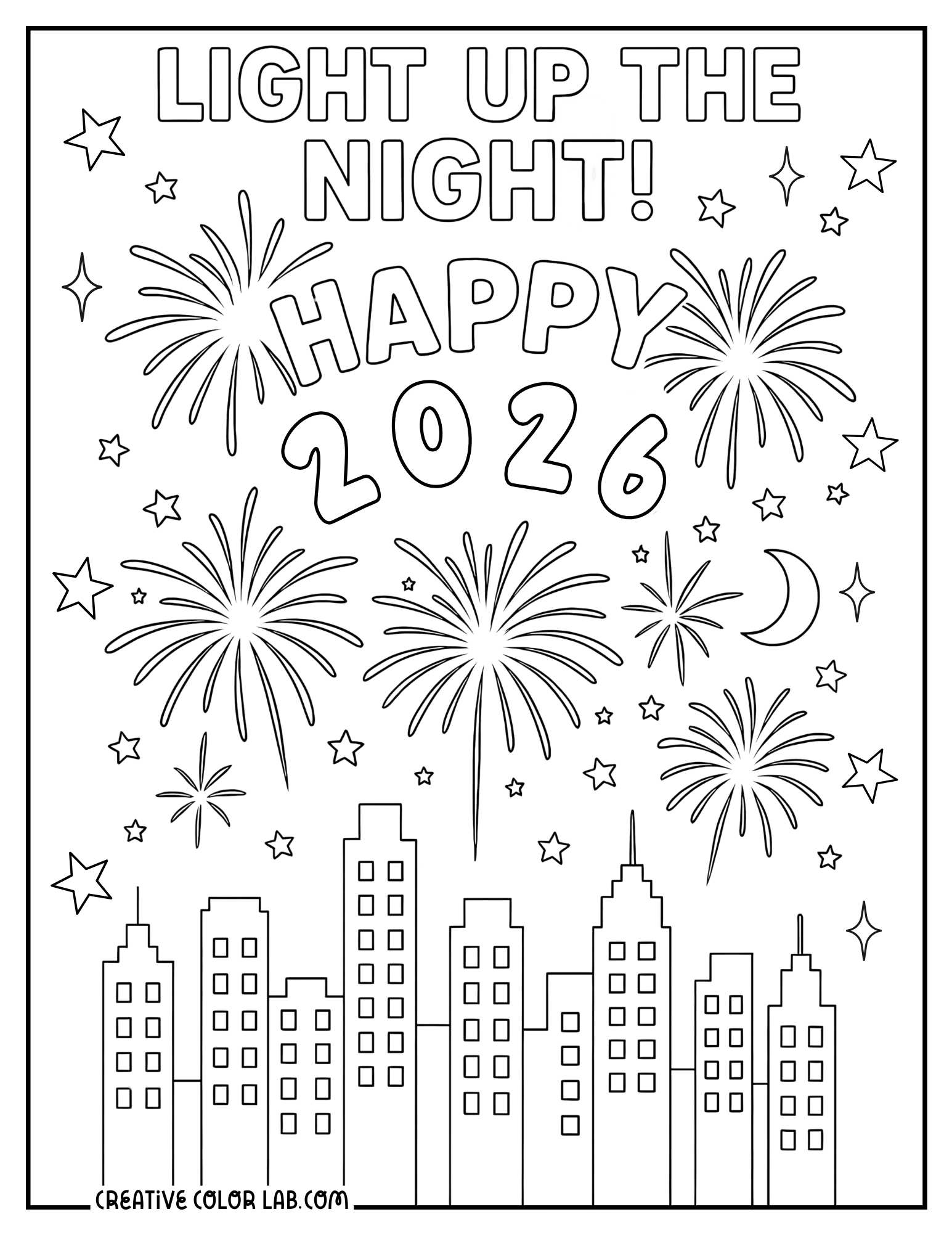 free new year coloring pages
