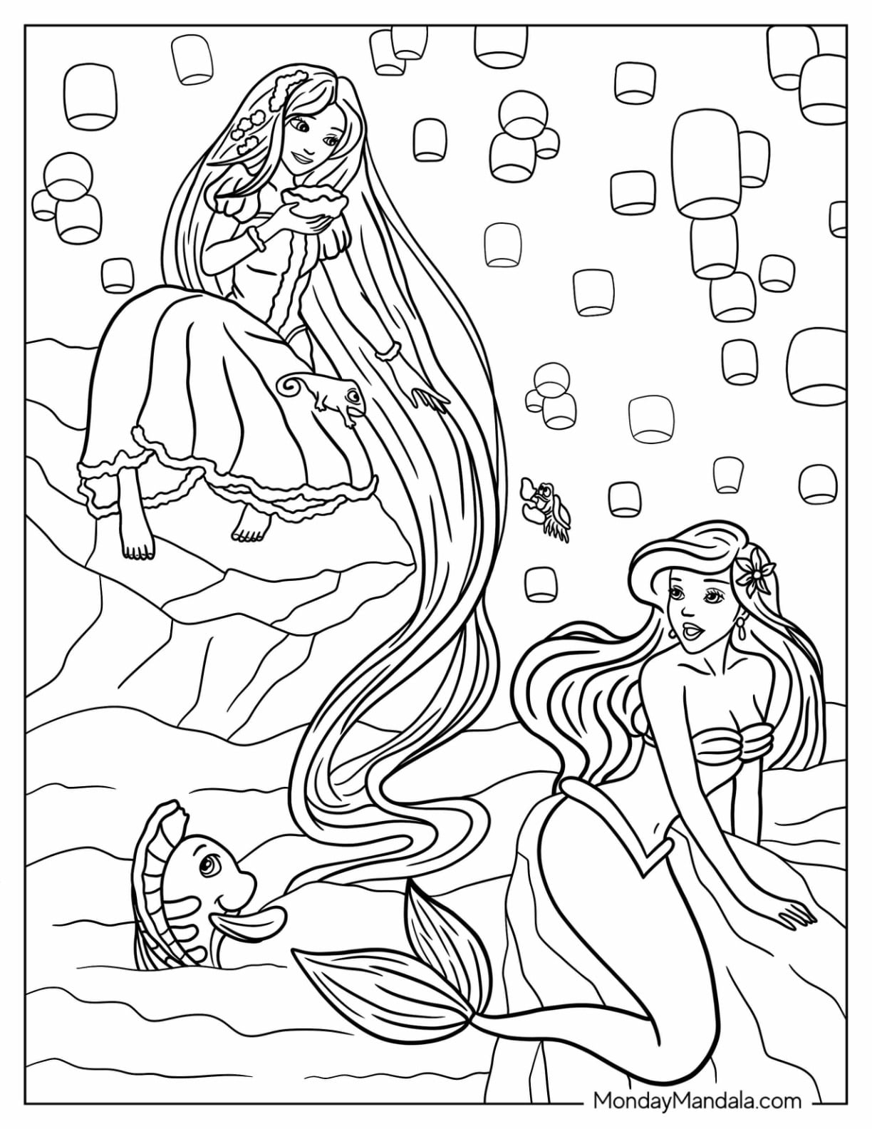 rapunzel princess coloring pages