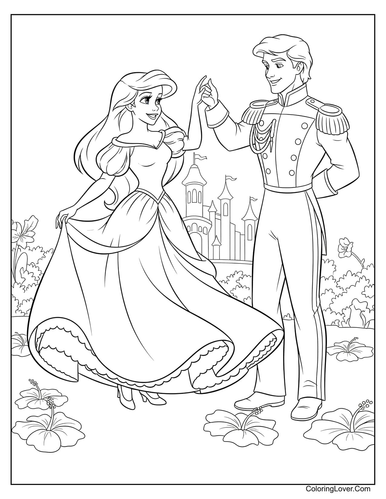 colouring pages little mermaid