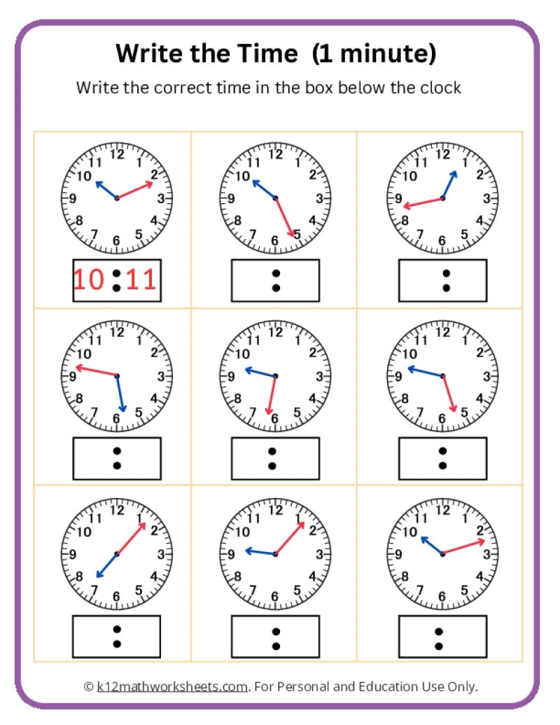 3rd Grade Telling Time Worksheets K12 Math Worksheets