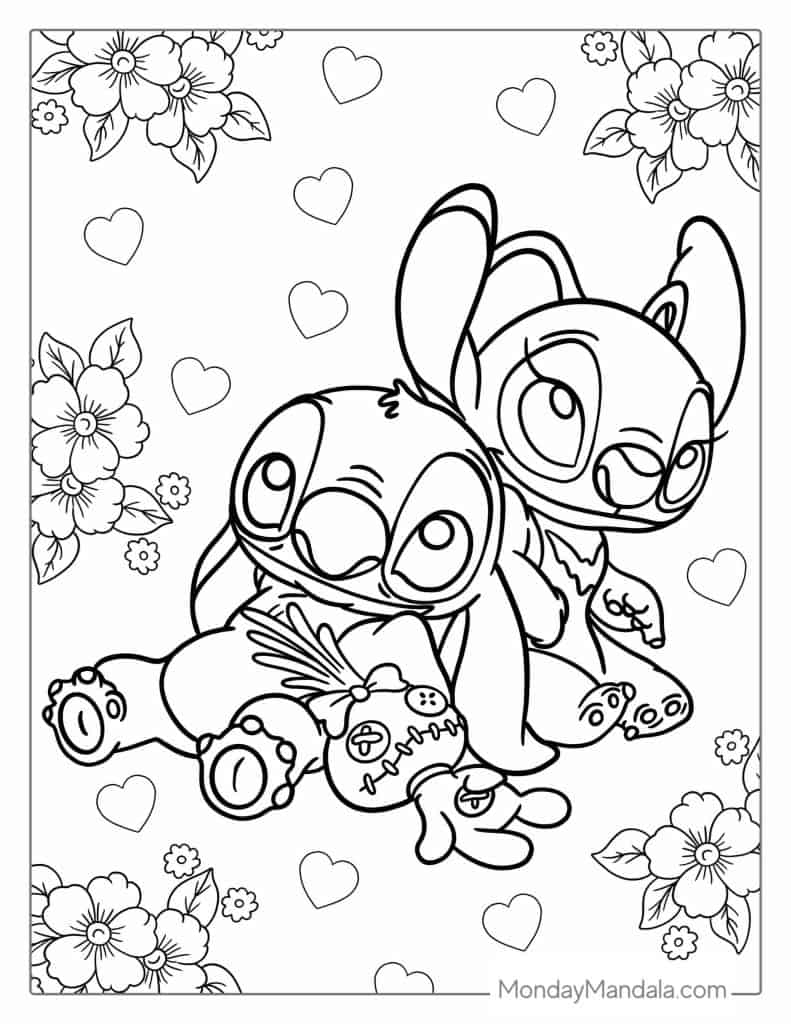 free printable stitch coloring pages