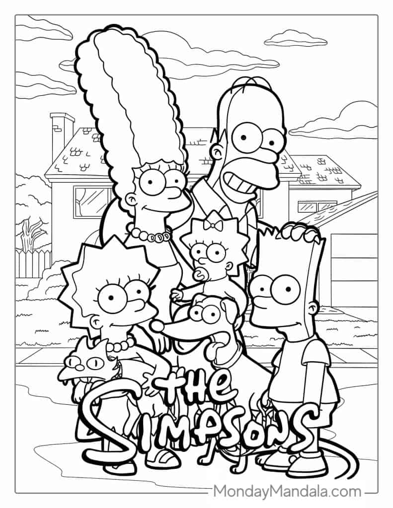44 Simpsons Coloring Pages Free PDF Printables