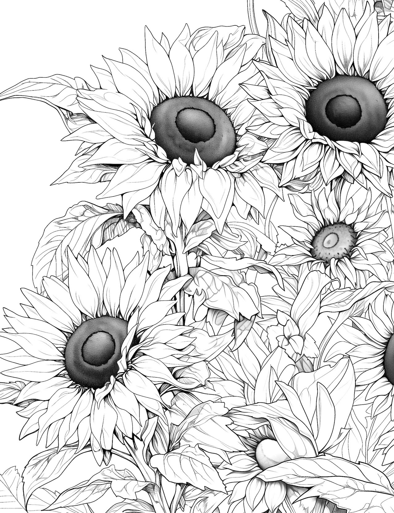 sunflower coloring pages free