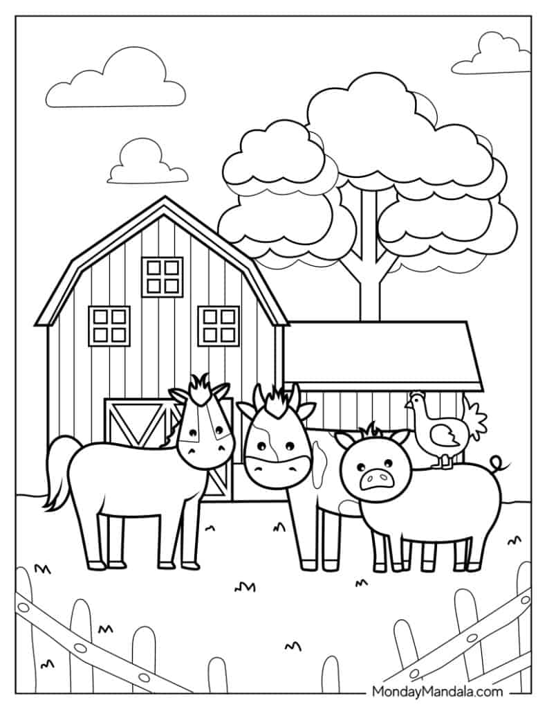 farm pictures to color farm pictures to color
