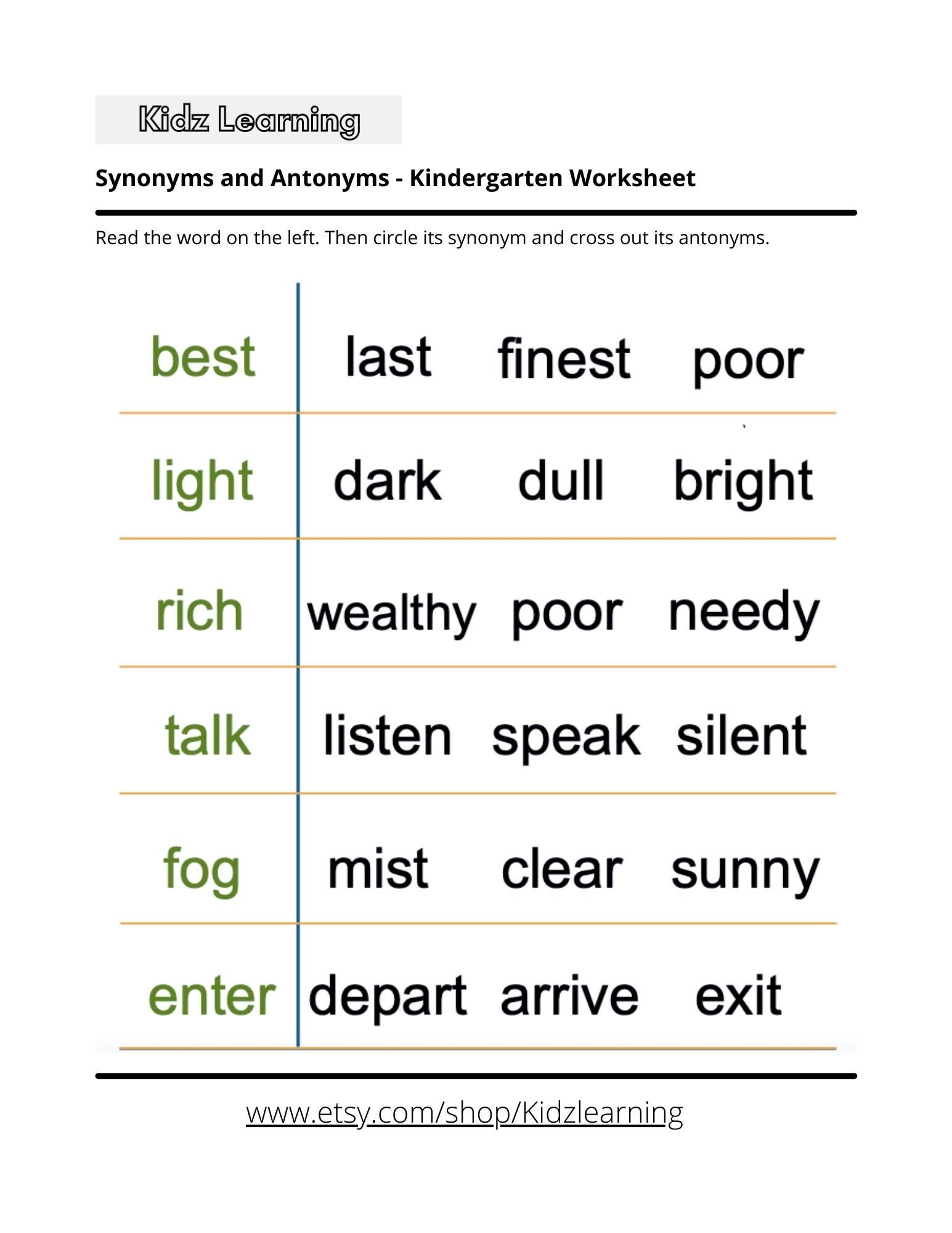 48 Pages Of Synonyms And Antonyms Worksheets Kindergarten 1st Grade Etsy Sweden 48 Pages Of Synonyms And Antonyms Worksheets Kindergarten 1st Grade Etsy Sweden