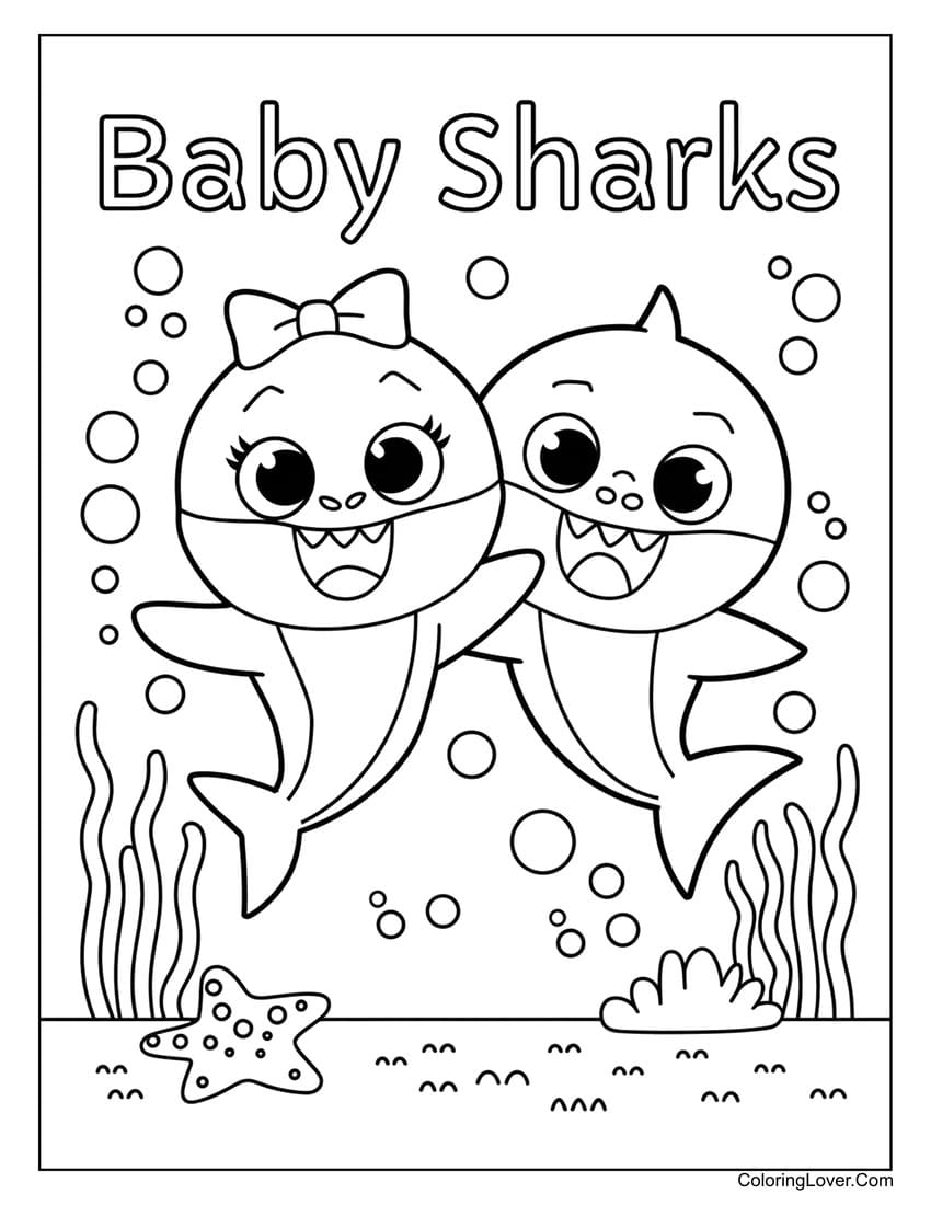 baby shark coloring pages