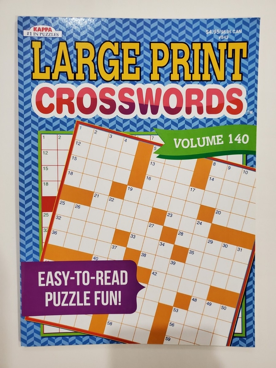 5 Kappa Puzzles Large Print Crosswords Activity Books Vol 140 154 Easy To Read EBay