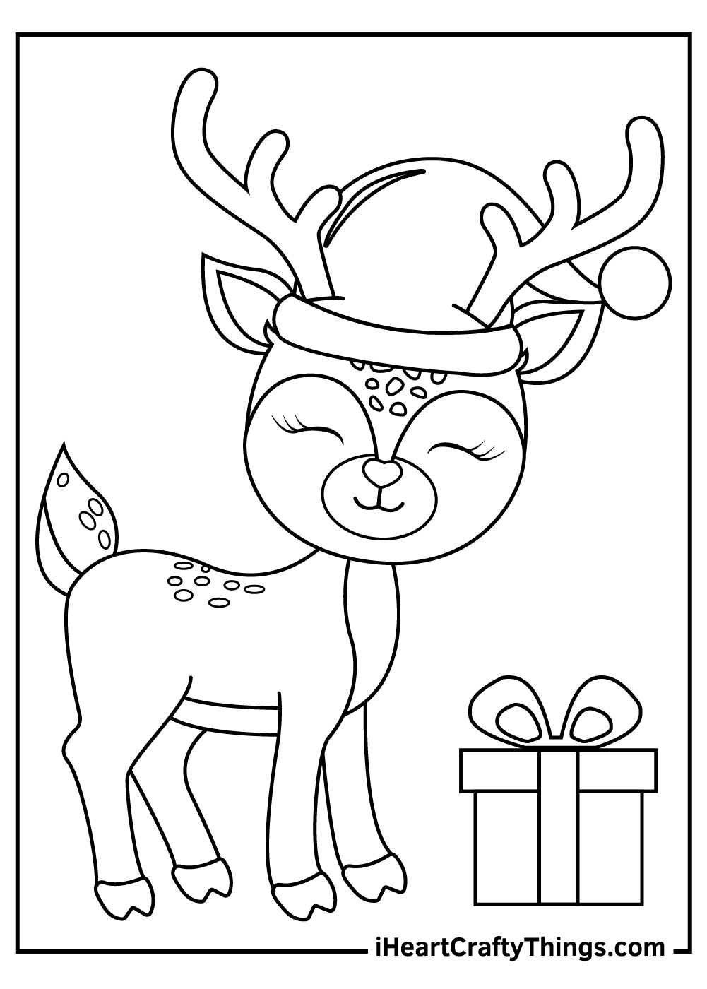 50 Reindeer Coloring Pages Printable PDF Sheets For Free 