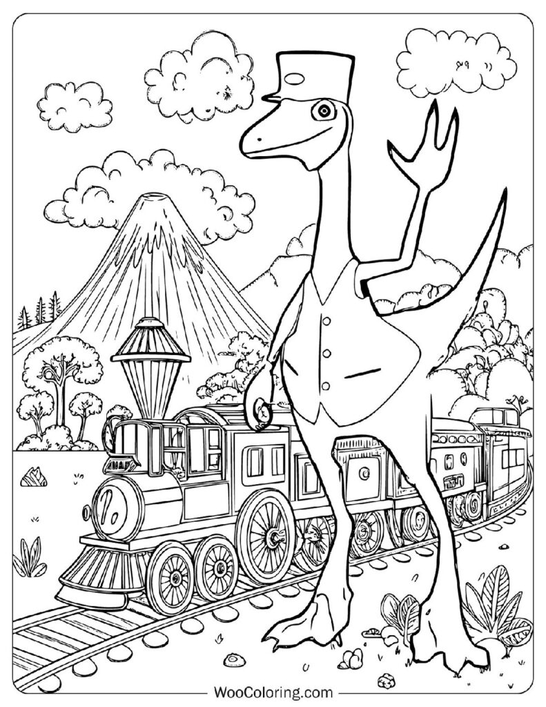 dinosaur colouring in page