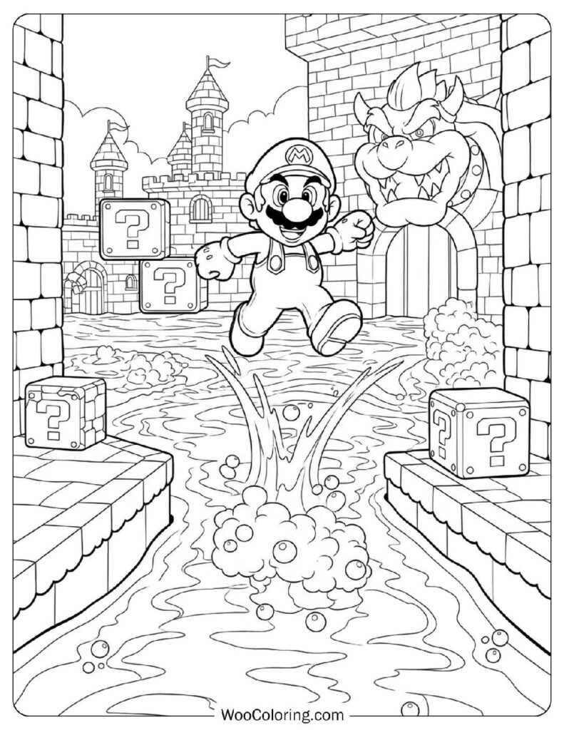mario bros coloring pages