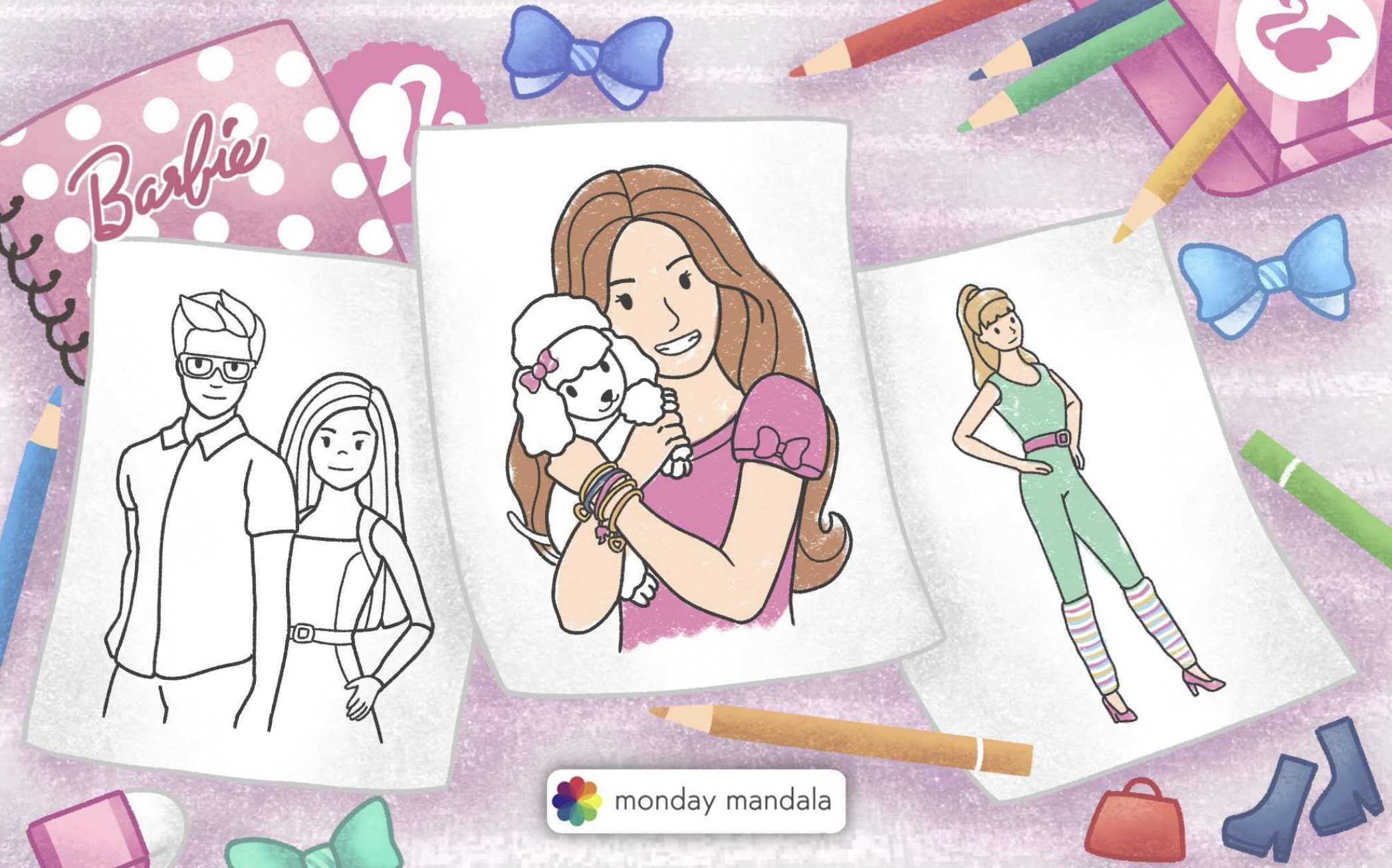 barbie coloring pages free barbie coloring pages free