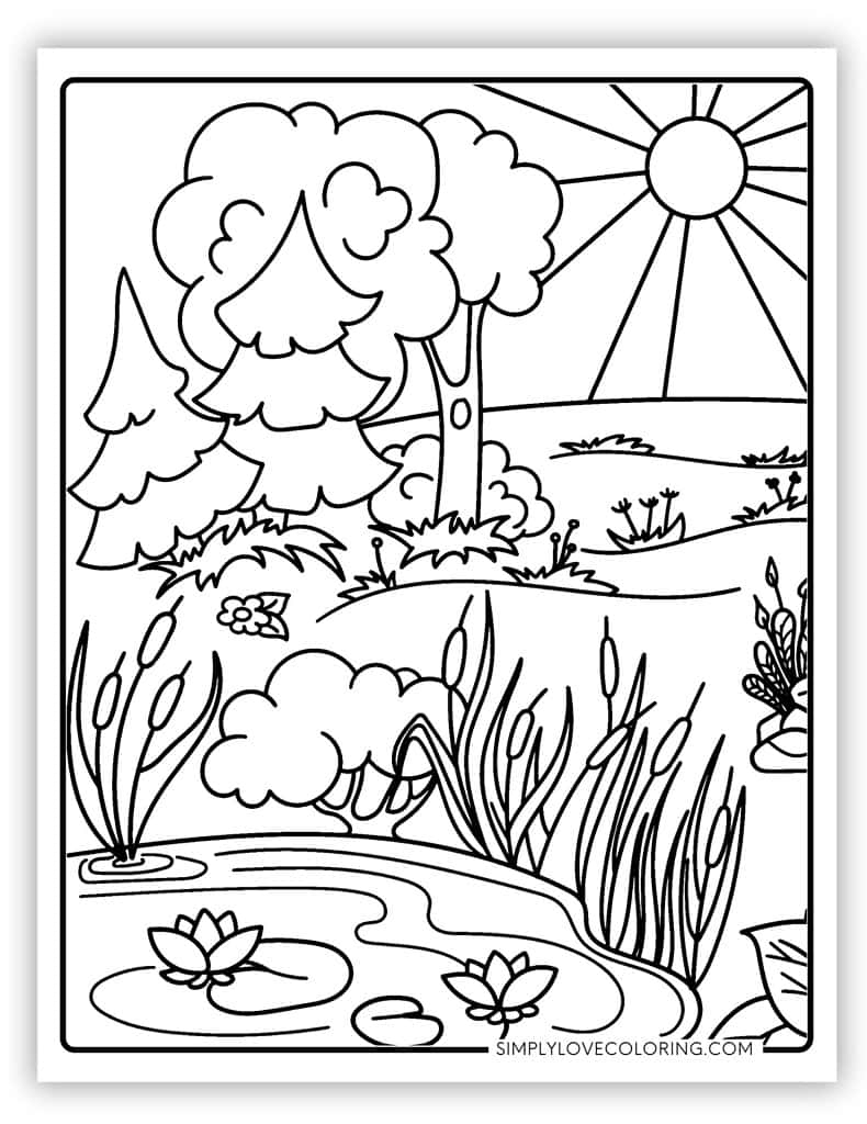 nature coloring book pages