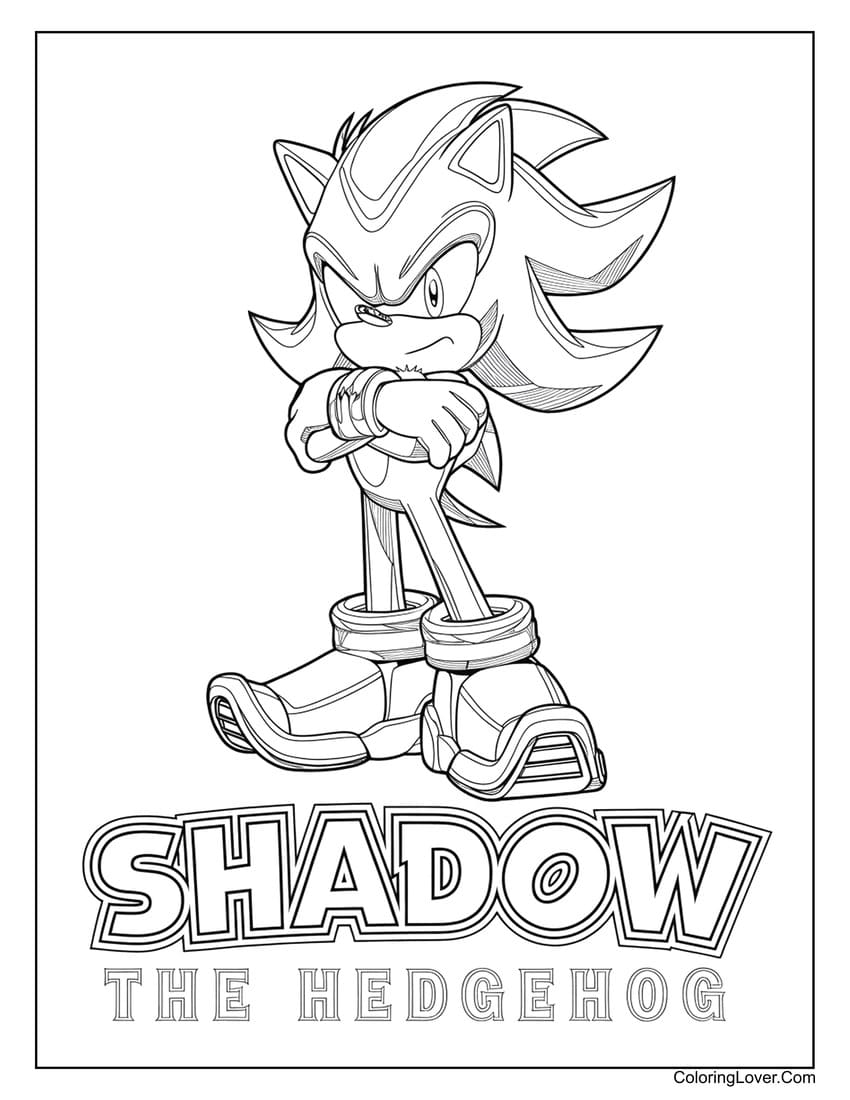 shadow sonic coloring page shadow sonic coloring page