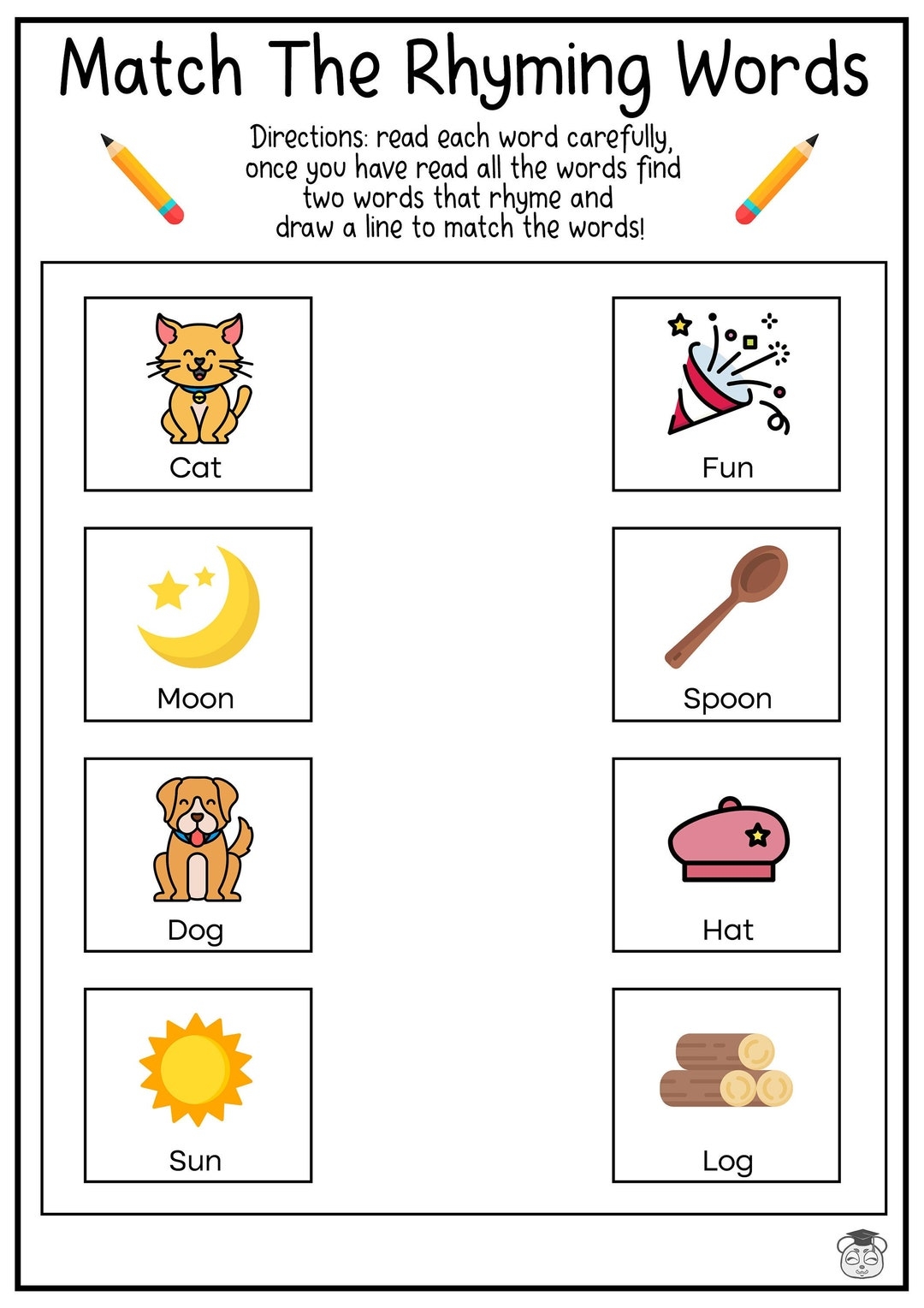 rhyming printables for kindergarten